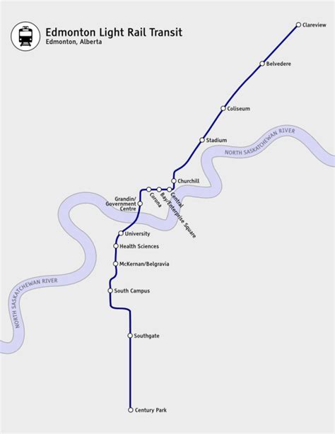 Light Rail Edmonton Metro Map Canada