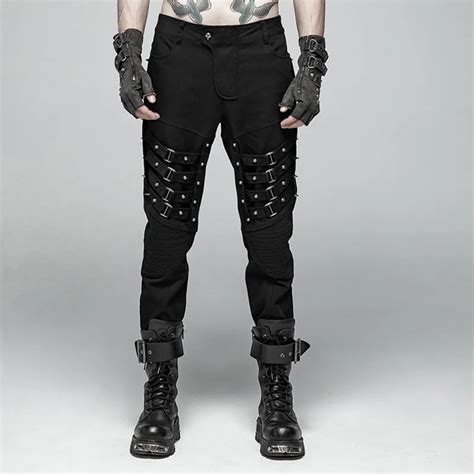 Punk Rock Mens Heavy Metal Trousers Black Gothic Personality Black Long Pants Ebay