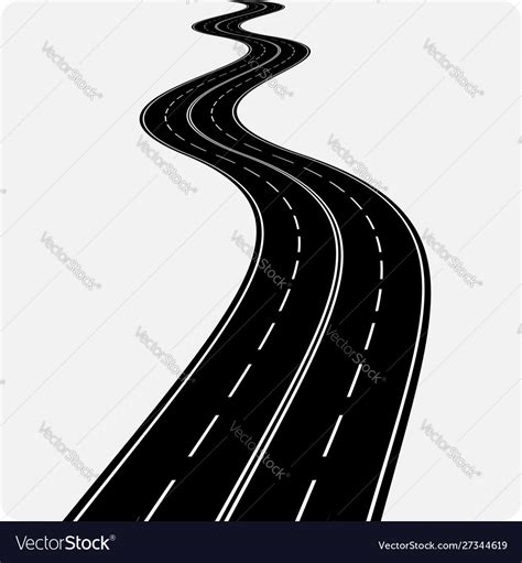 Icon Winding Curved Road Royalty Free Vector Image