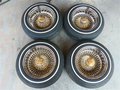 Roadster Roadstar Wire Wheels 13x7 72 Spoke Gold Knock Off