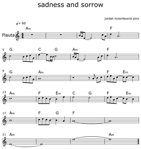 Sadness And Sorrow Sheet Music For Flute