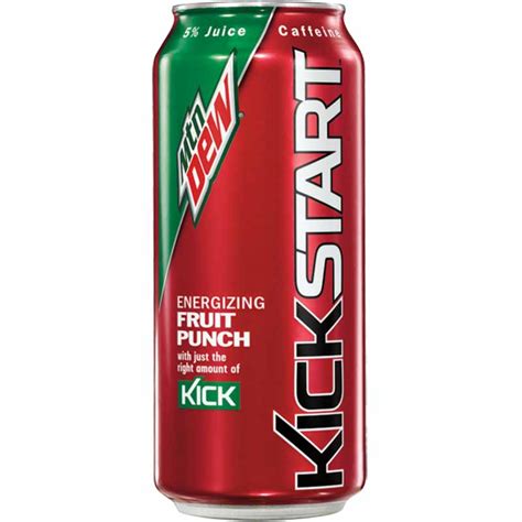 Mountain Dew Kickstart Fruit Punch Energy Drink 16 Oz Can