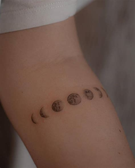 Micro Realistic Moon Phases Tattoo Done On The Inner