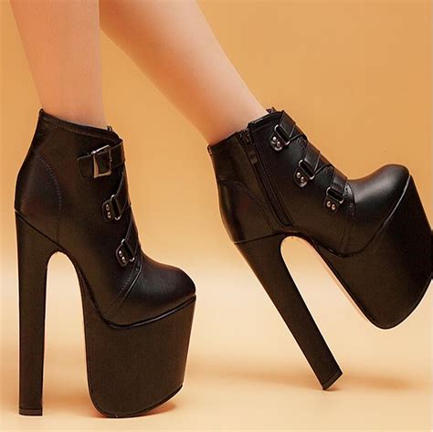buy women autumn winter thick high heel platform fashion boots pure color sexy