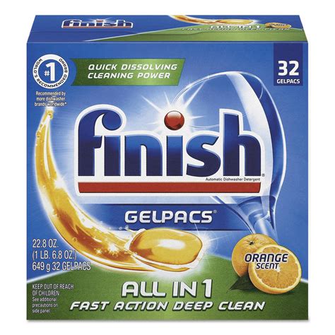 Reckitt Benckiser Finish Dish Detergent Gelpacs Orange Scent 32box
