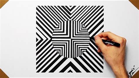 Cool Optical Illusion Geometrical Shape Speed Drawing How To Draw Youtube