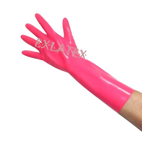 Buy Latex Gloves Unisex Gloves Pink Short Latex Gloves