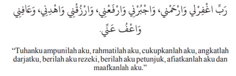 Bacaan doa ketika duduk di antara dua sujud dalam shalat (duduk iftirasy). Makna Bacaan Dalam Solat Yang Perlu Kita Tahu