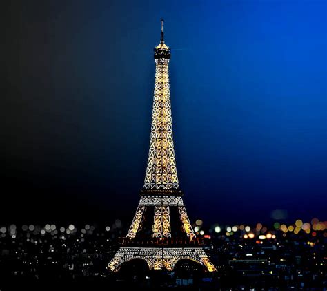 París Espumoso Azul Bokeh Torre Eiffel Fondo De Pantalla Hd