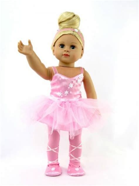 New Pink Ballerina 4 Piece Dance Setfits 18 Dolls American Fashion