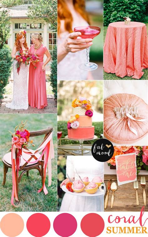 Coral Wedding Color Palette For Summer Weddings