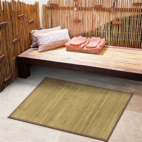 Casa Pura Bamboo Floor Mat With Fabric Border Tibet Non Slip