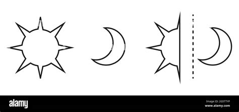 Icono Del Sol Y La Luna Signo Sol Y Luna Logotipo Vectorial Para