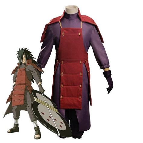 Anime Naruto Uchiha Madara Cosplay Costume Battle Suit Outfit Uniform Halloween Party Ninja Full