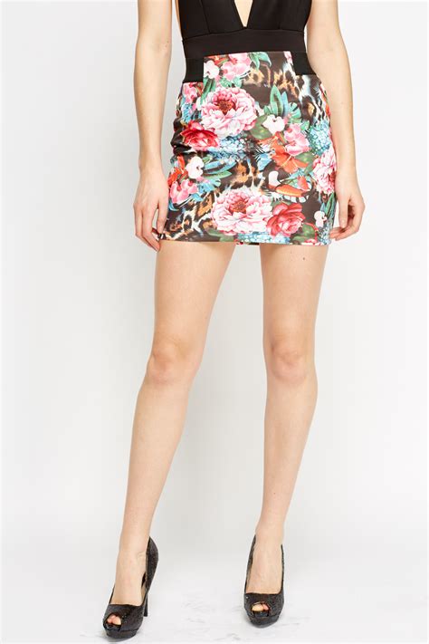 Wild Floral Mini Skirt Just 1