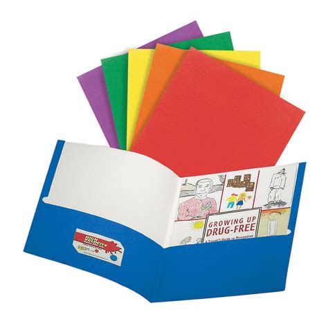 2 Pocket Paper Folders Letter Size Assorted Colors Pack Of 10