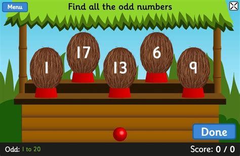 Coconut Odd Or Even Maths Game Topmarks Helps Children Identify Odd