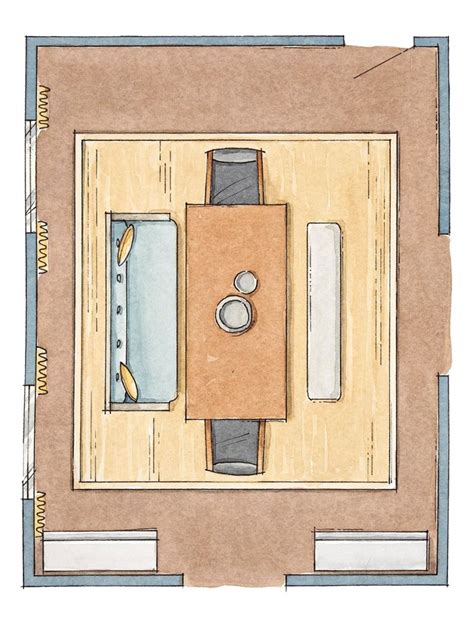 Rectangular Dining Space No Walls Floor Plan Arranging Bedroom