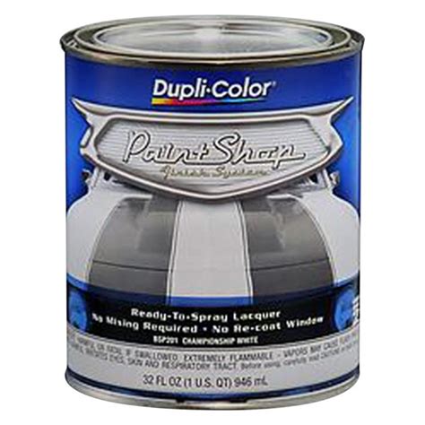 Buy paint color charts for more specific or general information. Dupli-Color® BSP201 - Paint Shop™ 1 qt. Championship White ...