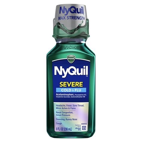 Vicks Nyquil Severe Cough Cold And Flu Medicine Liquid 8 Oz