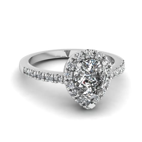 With our wide range of options, you can select the ring that radiates her. Pear Shaped Halo Diamond Engagement Ring In 950 Platinum | Fascinating Diamonds