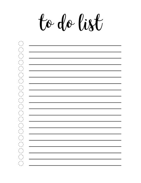 Printable Task Lists Room