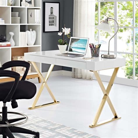 Sector Office Desk In White Gold White Desk Office Cheap Office