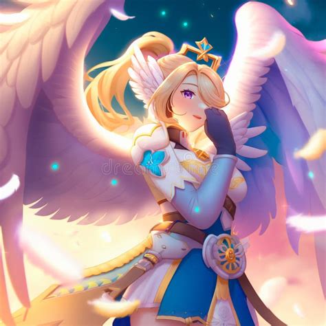 beautiful angel girl in anime style stock illustration illustration of character banner
