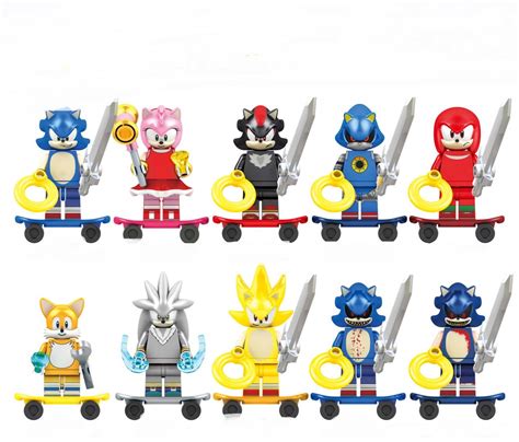 10pcs Ideas Sonic The Hedgehog Minifigures Fit Lego Sonic Mania