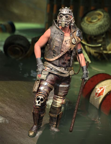 Xi Wasteland Militant Outfit For Genesis 9 Render State