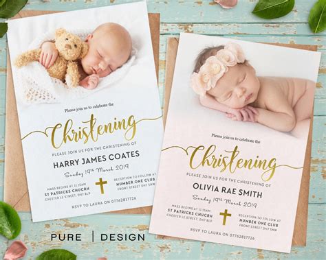 Buy Baptism Invitation Including Photos R1 Personalised Christening