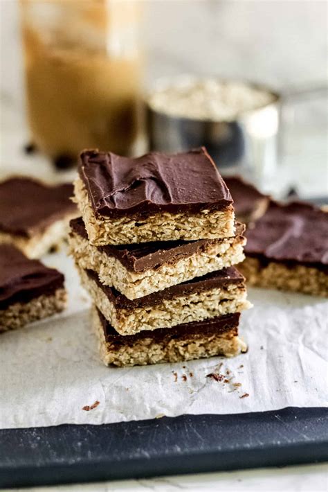 No bake peanut butter bars are healthy dessert made with 6 simple ingredients like a no bake peanut butter cookies bar, 100 % sugar free, gluten free, keto. No Bake Chocolate Peanut Butter Oatmeal Bars (gluten-free ...