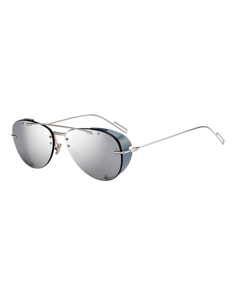 Dior Mens Chroma 1 Rimless Mirrored Aviator Sunglasses In Gray Modesens Mirrored Aviator
