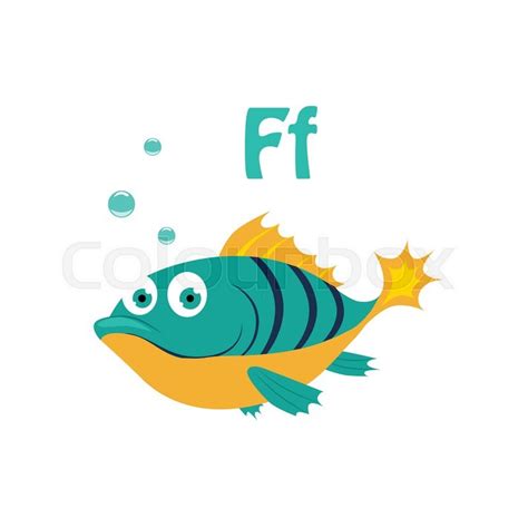 Fish Funny Alphabet Colourful Animal Stock Vector Colourbox