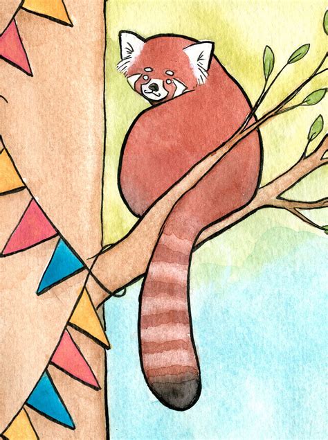 Red Pandas Hanging Banner For A Party Red Panda Art Red Etsy