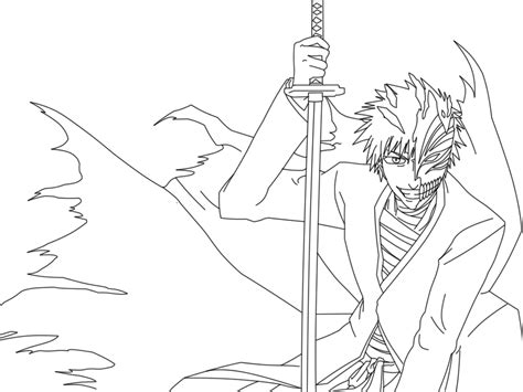 Ichigo Bankai Hollow Lineart By Pablofcb On Deviantart