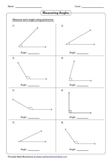 4th Grade Measuring Angles With A Protractor Worksheet Thekidsworksheet