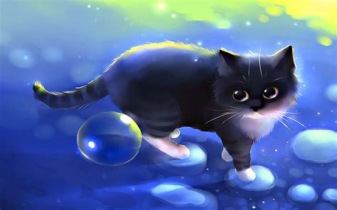 Free Download Download Cute Black Cat Art Picture 1920x1200 For Your