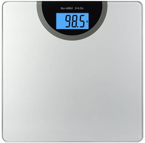 Etekcity digital body weight bathroom scale with body tape measure, large blue lcd backlight display, high precision measurements,6mm tempered glass, 400 pounds. BalanceFrom Digital Body Weight Bathroom Scale with Step ...