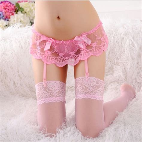 Women Sexy Stockings Erotic Cheap Sexy Sheer Lace Top Thigh High Lingerie Female Over The Knee