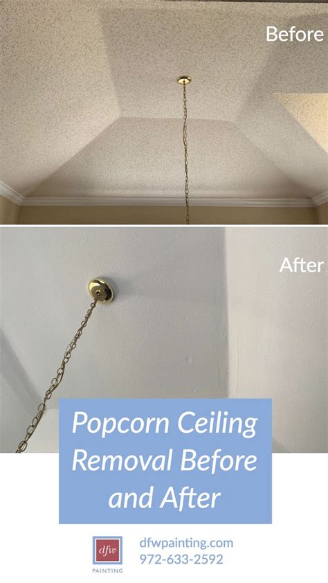 Textured popcorn ceilings went out of style years ago, but many older homes—and some new ones—still have them. Popcorn Ceiling Removal Before and After | DFW Painting in ...