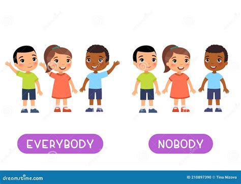 Everybody And Nobody Antonyms Word Card Opposites Concept Flashcard