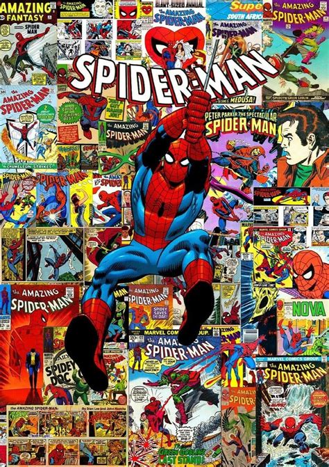 Amazing Spiderman Marvel Comics Collage Canvas Rolled Wall Art Print