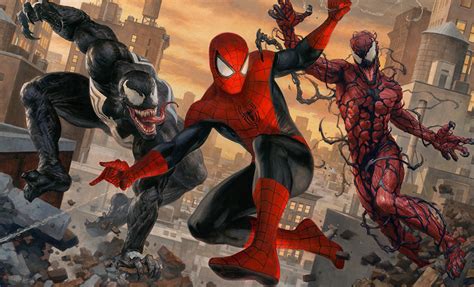 Spider Man Vs Venom And Carnage Premium Art Print Sideshow