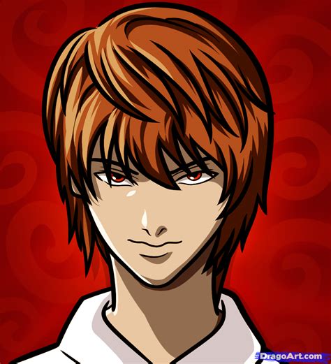 How To Draw Light Yagami Easy Death Note Step By Step
