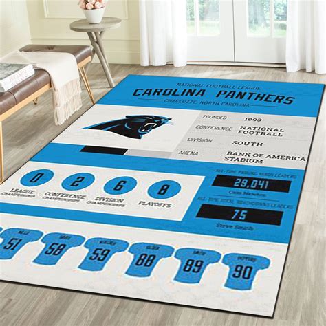 Carolina Panthers Logo Area Rug Football Team Living Room Carpet Fan