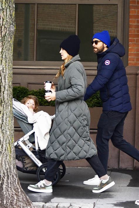 Blake Lively Bundles Up In A Quilted Grey Coat While Out For Coffee