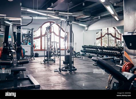 Empty Gym Backgrounds And Exercise Building For Sports Training And