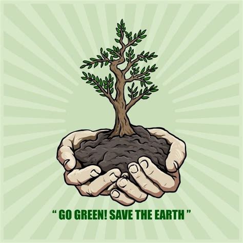 Go Green Poster Vector Hd PNG Images Hand With Plant For Go Green