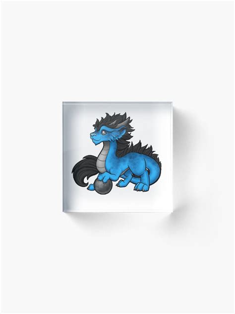 Blue Oriental Dragon Acrylic Block For Sale By Bgolins Redbubble
